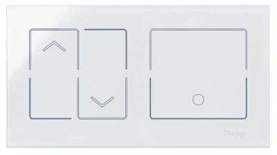 HKi8 - Glas-Sensor, 2-fach, für 1x Jalousieschalter/-taster, 1x Schalter/-taster, Farbe: weiß