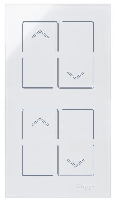 HKi8 - Glas-Sensor, 2-fach, für 2x Jalousieschalter/-taster, Farbe: weiß