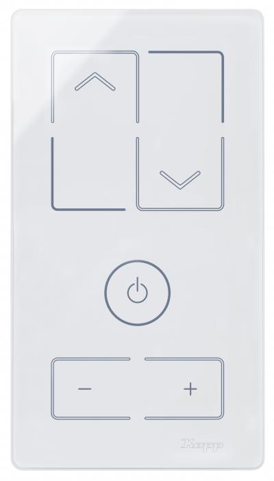 HKi8 - Glas-Sensor, 2-fach, für 1x Jalousieschalter/-taster, 1x Dimmer, Farbe: weiß