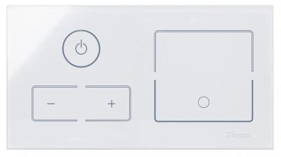 HKi8 - Glas-Sensor, 2-fach, für 1x Dimmer, 1x Doppelschalter/-taster, Farbe: weiß