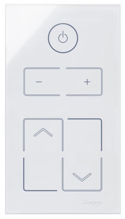 HKi8 - Glas-Sensor, 2-fach, für 1x Dimmer, 1x Jalousieschalter/-taster, Farbe: weiß