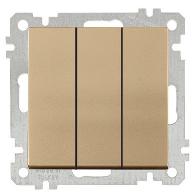 3fach Schalter Gold (CANDELA / DARIA Metall Optik)