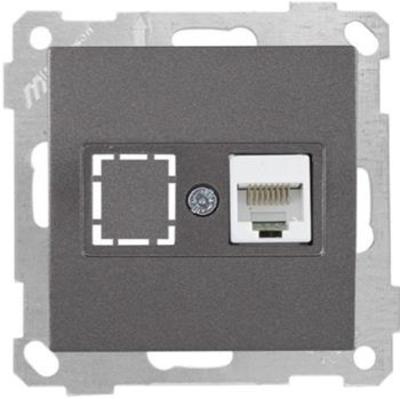 Netzwerk RJ45 CAT5e einfach Anthrazit (CANDELA / DARIA Metall Optik)