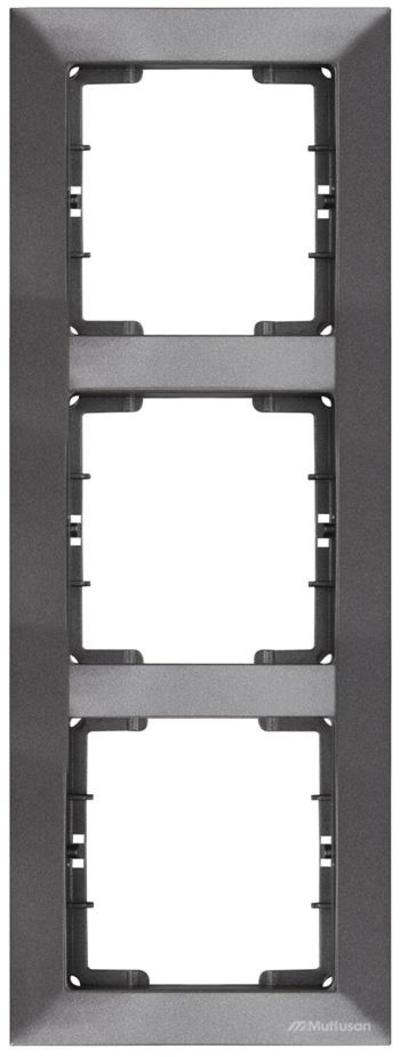 3fach Rahmen vertikal Anthrazit (CANDELA Metall Optik)