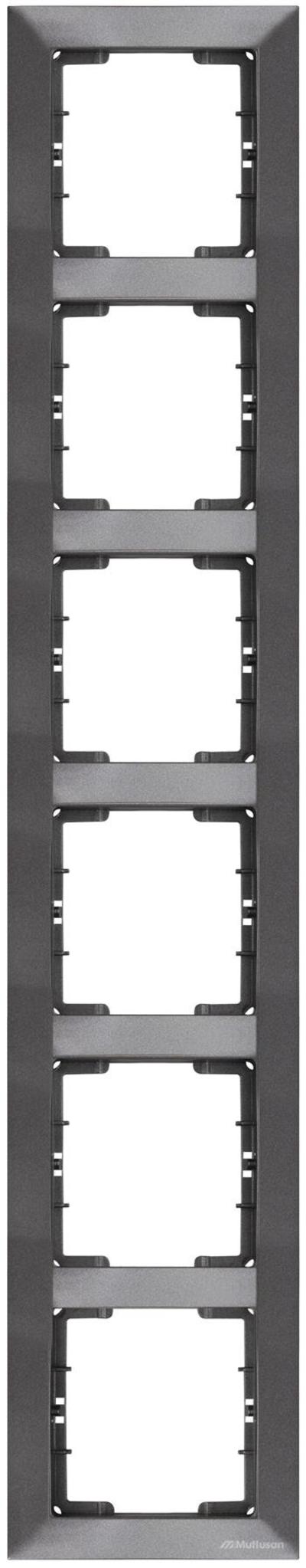 6fach Rahmen vertikal Anthrazit (CANDELA Metall Optik)