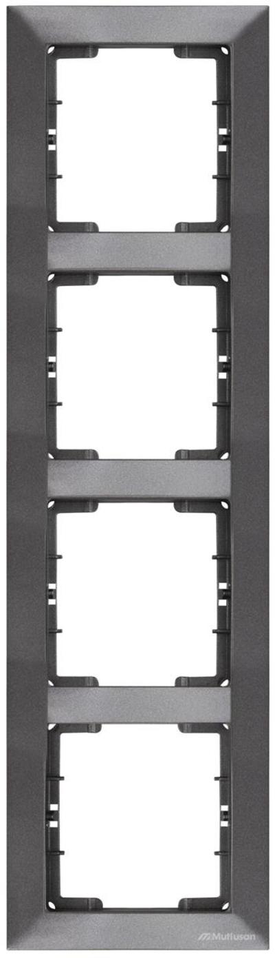 4fach Rahmen vertikal Anthrazit (DARIA Metall Optik)