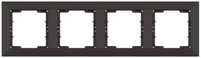 4fach Rahmen horizontal Schwarz (CANDELA Metall Optik)