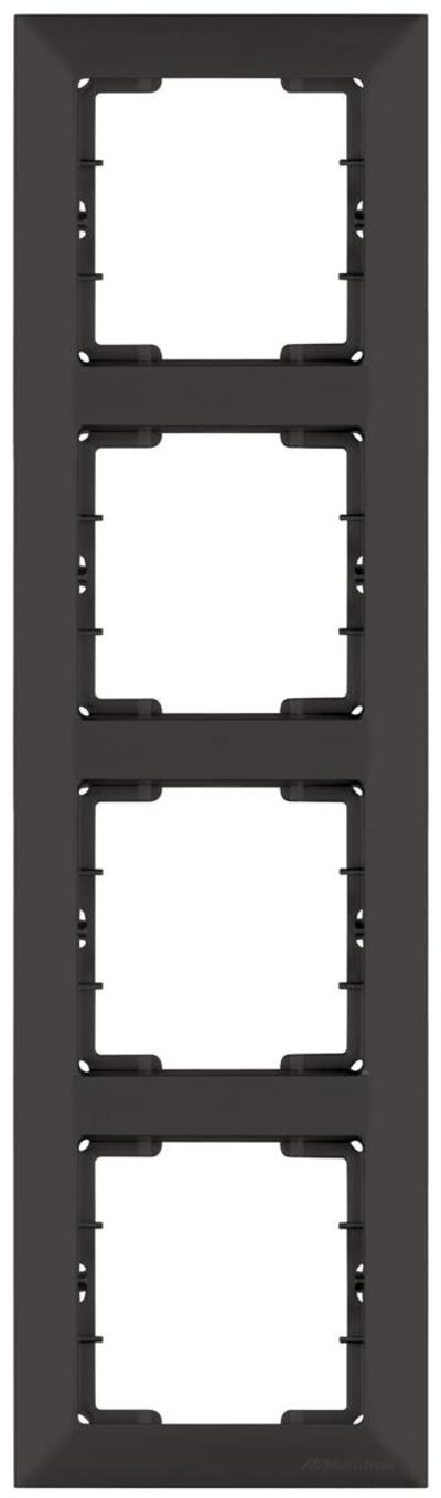 4fach Rahmen vertikal Schwarz (DARIA Metall Optik)