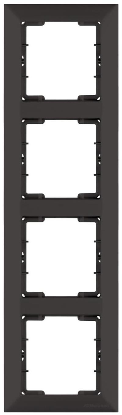 4fach Rahmen vertikal Schwarz (CANDELA Metall Optik)