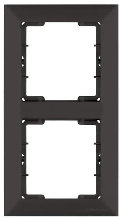 2fach Rahmen vertikal Schwarz (DARIA Metall Optik)