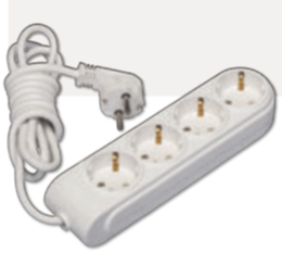 4fach Steckerleiste mit 3m Kabel in weiß I Elektro Online Shop
