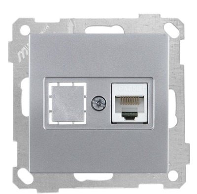 Netzwerk RJ45 CAT5e einfach Silber (RITA Metall Optik)