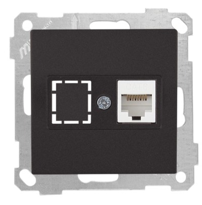 Netzwerk RJ45 CAT6 einfach Schwarz (CANDELA / DARIA Metall Optik)