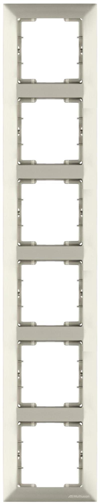 6fach Rahmen Titan vertikal (CANDELA Metall Optik)