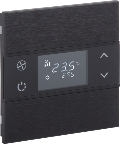 EAE KNX Taster mit Thermostat 2 kapazitive Tasten ROSA Metall Anthrazit
