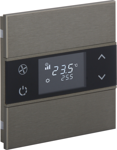 KNX Taster mit Thermostat 2 kapazitive Tasten ROSA Bronzefarben