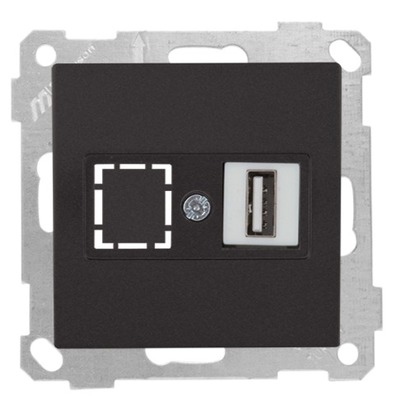 USB Anschluss einfach Schwarz (CANDELA / DARIA Metall Optik)