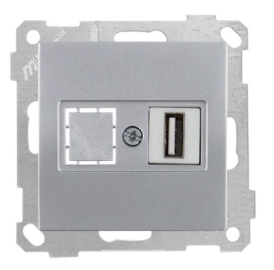 USB Anschluss einfach Silber (CANDELA / DARIA Metall Optik)
