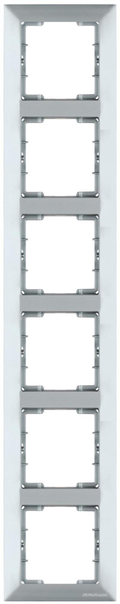 6fach Rahmen vertikal Silber (CANDELA Metall Optik)