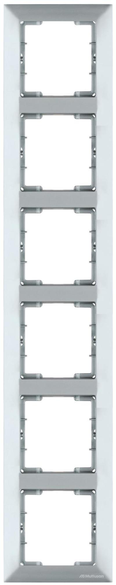 6fach Rahmen vertikal Silber (CANDELA Metall Optik)