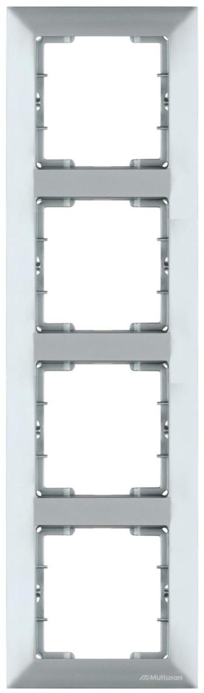 4fach Rahmen vertikal Silber (CANDELA Metall Optik)