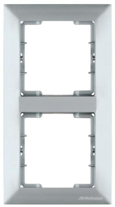 2fach Rahmen vertikal Silber (CANDELA Metall Optik)