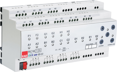 EAE KNX Kombi Aktor 16 Ausgänge (200µF) mit integriertem 16fach Binäreingang