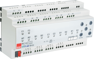 EAE KNX Kombi Aktor 12 Ausgänge (200µF) und 12 Binäreingänge (200µF)